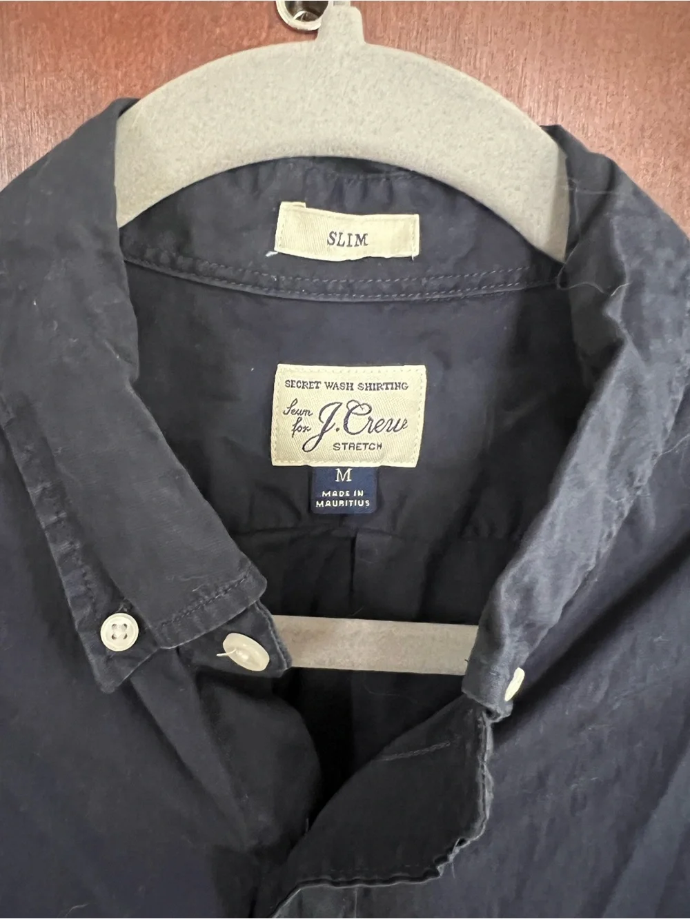Men's Navy Button-Down Shirt - J Crew Secret Wash Shirting
